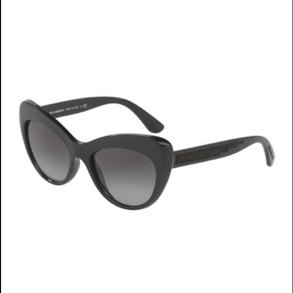 NWT DOLCE & GABBANA Black Cat Eye Sunglasses with Case 52mm $420 - Picture 3 of 7